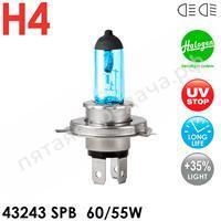 Автолампа н4 43243 spb 12v 60/55w celen, halogen sapphire(синяя) +35% long life, uv-stop, +перчатка - 43243SPB