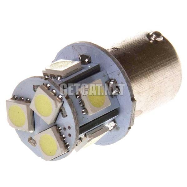 Автолампа диод S25 (P21W) 24V 8 SMD диодов BA15s 1-конт Белая - S08202003